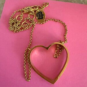 Juicy Couture Heart Pendant Charm Necklace in JC Pouch